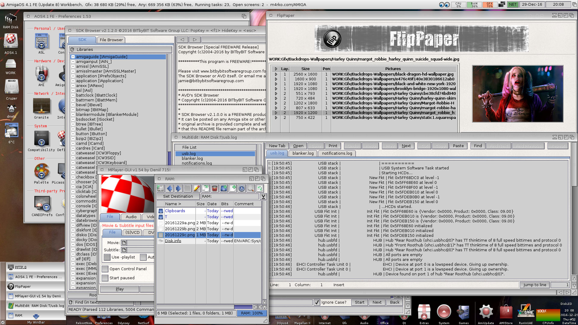A bunch of apps in AmigaOS 4.1 FE